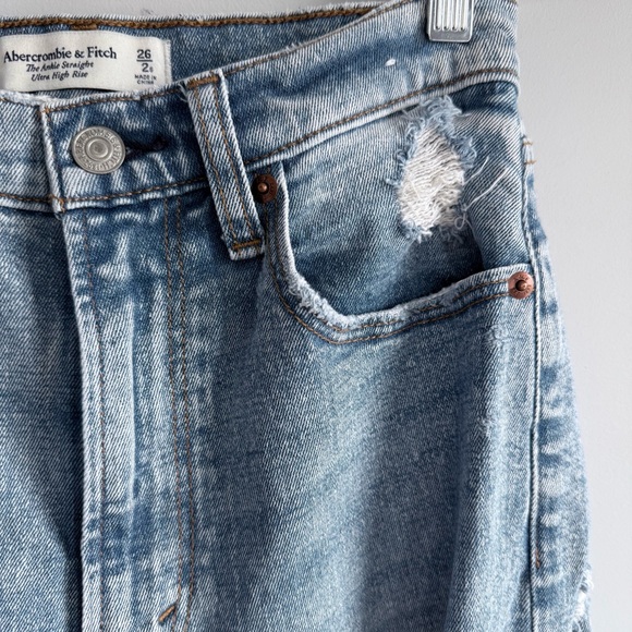 Abercrombie & Fitch The Ankle Straight Ultra High Rise Curve Love Jeans 26 2 S - Picture 5 of 15